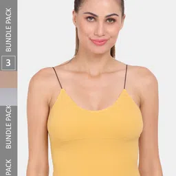 Amour Secret Pack of 3 Lightly Padded Spaghetti Strap Camisoles-image-73