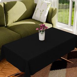 Kuber Industries Black Jute Fabric Coffee Table Cover-40