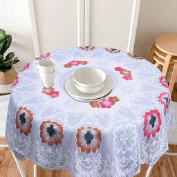 Dakshya Industries Blue Cotton 4 Seater Table Covers-37