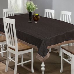 Kuber Industries Brown Textured 6-Seater Table Cover-12
