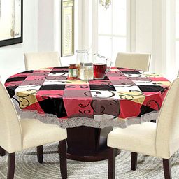 Kuber Industries Multicoloured Printed 6 Seater Round Table Cover-16