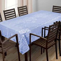 Dakshya Industries Blue Ethnic Motifs Pure Cotton 6-seater Table Cover-58