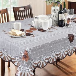 Dakshya Industries Brown & White Floral Pure Cotton Table Cover-image-21