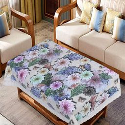 Kuber Industries Brown & Green 4-Seater Pattern PVC Water & Scratch-Proof Table Cover-24