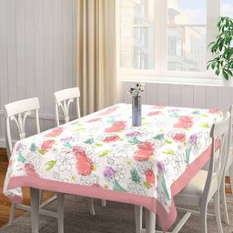 SHADES of LIFE White & Pink Printed Cotton Table Covers-image-17