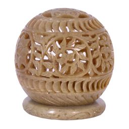 Avinash Handicrafts Brown Textured Stoneware Ball shape Candle Holder-image-50