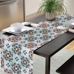 Alina decor Mint-Green & Yellow Printed Table Runner-31