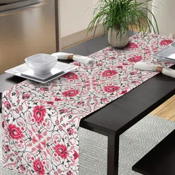 Alina decor Pink & White Printed Table Runner-38