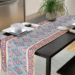 Alina decor Green & Pink Digital Printed Table Runner-35