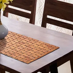 Home Centre Habitat Ebony Brown Geometric Bamboo Table Runner-4