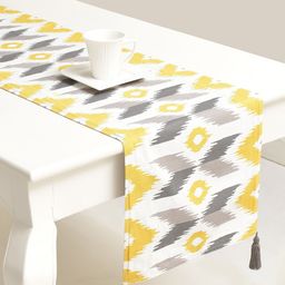 BLANC9 Yellow & Grey Printed Pure Cotton Table Runners-4