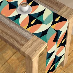 AEROHAVEN Blue & Orange-Colored Digital Printed 4-Seater Table Runner-18