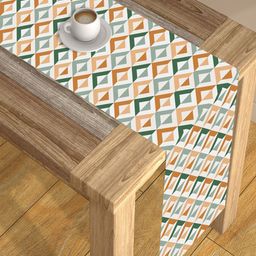 AEROHAVEN Green & White Digital Printed 4-Seater Table Runner-37