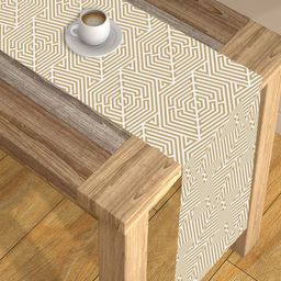 AEROHAVEN Beige & White Digital Printed 4-Seater Table Runner-34