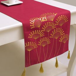 BLANC9 Maroon Printed Pure Cotton Table Runner-46