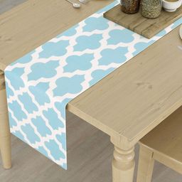 HOMEMONDE Blue Printed Pure Cotton 6-Seater Table Runner-12