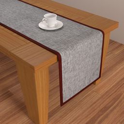 S9home by Seasons Grey & Red Solid 6 Seater Table Runner-29