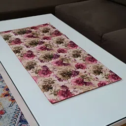 GROKI Pink & Green Floral Printed Pure Cotton Table Runner-21