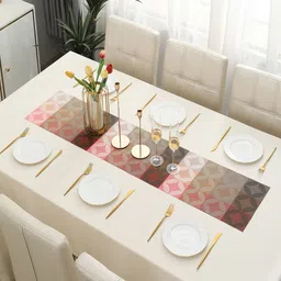 HOKIPO Red Checked Design Rectangular Table Runner-19