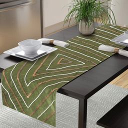 Alina decor Olive Green Embroidered Table Runner-28