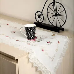 TANLOOMS White Cross Stitch Embroidered Table Runner-41