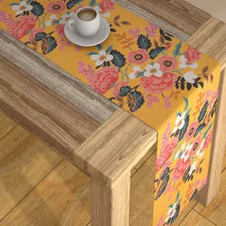 AEROHAVEN Yellow & Pink Floral Printed Table Runner-29