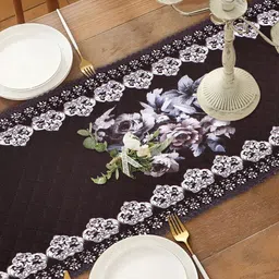 Dakshya Industries Black & White Printed Table Runner-3