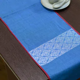 ArtEastri Blue & White Pure Cotton Table Runner-17
