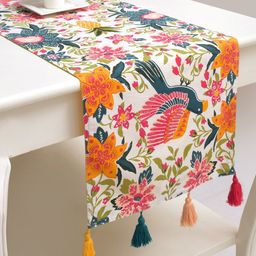 BLANC9 White & Pink Pure Cotton Table Runner-34