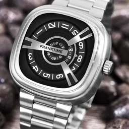 Franktime Men Stainless Steel Bracelet Style Straps Analogue Watch FT-0022 SL-48