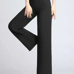 BROADSTAR Women Relaxed Straight Leg Loose Fit High-Rise Easy Wash Trousers-picture-2