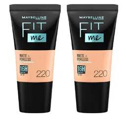 Maybelline New York 2Pcs Fit Me Matte+Poreless Foundation 18ml each - Natural Beige 220-42