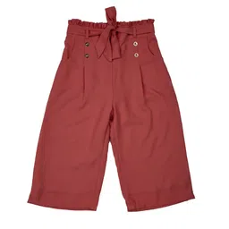 Peppermint Girls Relaxed Flared High-Rise Pleated Culottes Trousers-66