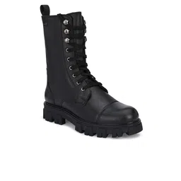 Delize Black High-Top Block Heeled Boots-57