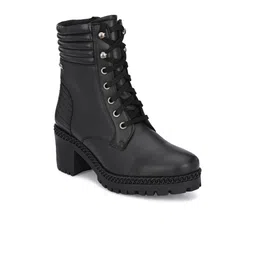 Delize Black High-Top Block Heeled Boots-2