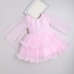 The Magic Wand Girls Embellished Flared Sleeve Ruffled Dress-image-91