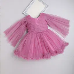 The Magic Wand Girls Embellished Flared Sleeve Ruffled Dress-image-45