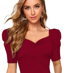 Sitanjali Sweetheart Neck Puff Sleeve Top-image-38