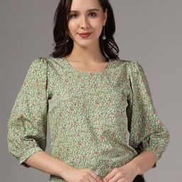 FASHION DREAM Floral Printed Puff Sleeves Top-image-35