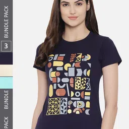 Fabflee Pack of 3 Typography Printed Cotton T-shirt-picture-27