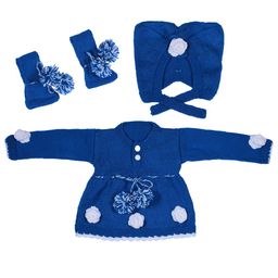 WINDROP SOLUTIONS Girls Self Design Woollen Fit and Flare Dress-image-49