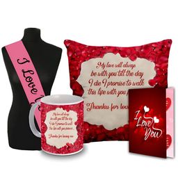 ME & YOU Pink & Red 4 Pieces Printed Valentine Gift Set-image-69