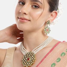 Anouk Gold-Plated Kundan Jewellery Set-77
