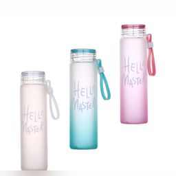 WELOUR Pink & White 3 Pieces Glass Water Bottles 450ml-image-40