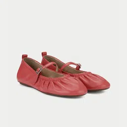 Oroh Women Round Toe Leather Ballerinas-picture-48