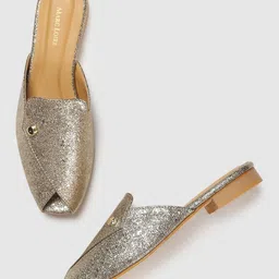 Marc Loire Women Copper-Toned Textured Mules Flats-14