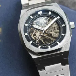 EARNSHAW Men Brass Skeleton Dial & Stainless Steel Straps Analogue Watch-ES-8142-22-image-24
