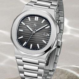 Shocknshop Men Stainless Steel Bracelet Style Straps Analogue Chronograph Watch W85BLK-41