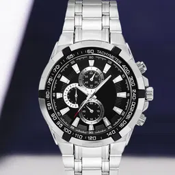 Shocknshop Men Round Dial & Bracelet Style Straps Analogue Watch- WCH60SilverBlack-14