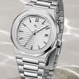 Shocknshop Men Stainless Steel Bracelet Style Straps Analogue Chronograph Watch W85WHITE-23